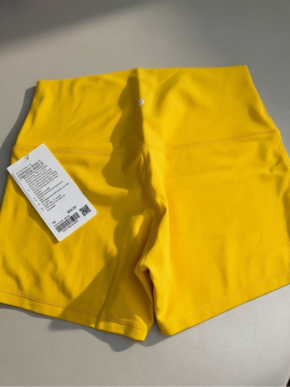 Lululemon high waist NWT Size 10  Yellow Women’s Active Shorts